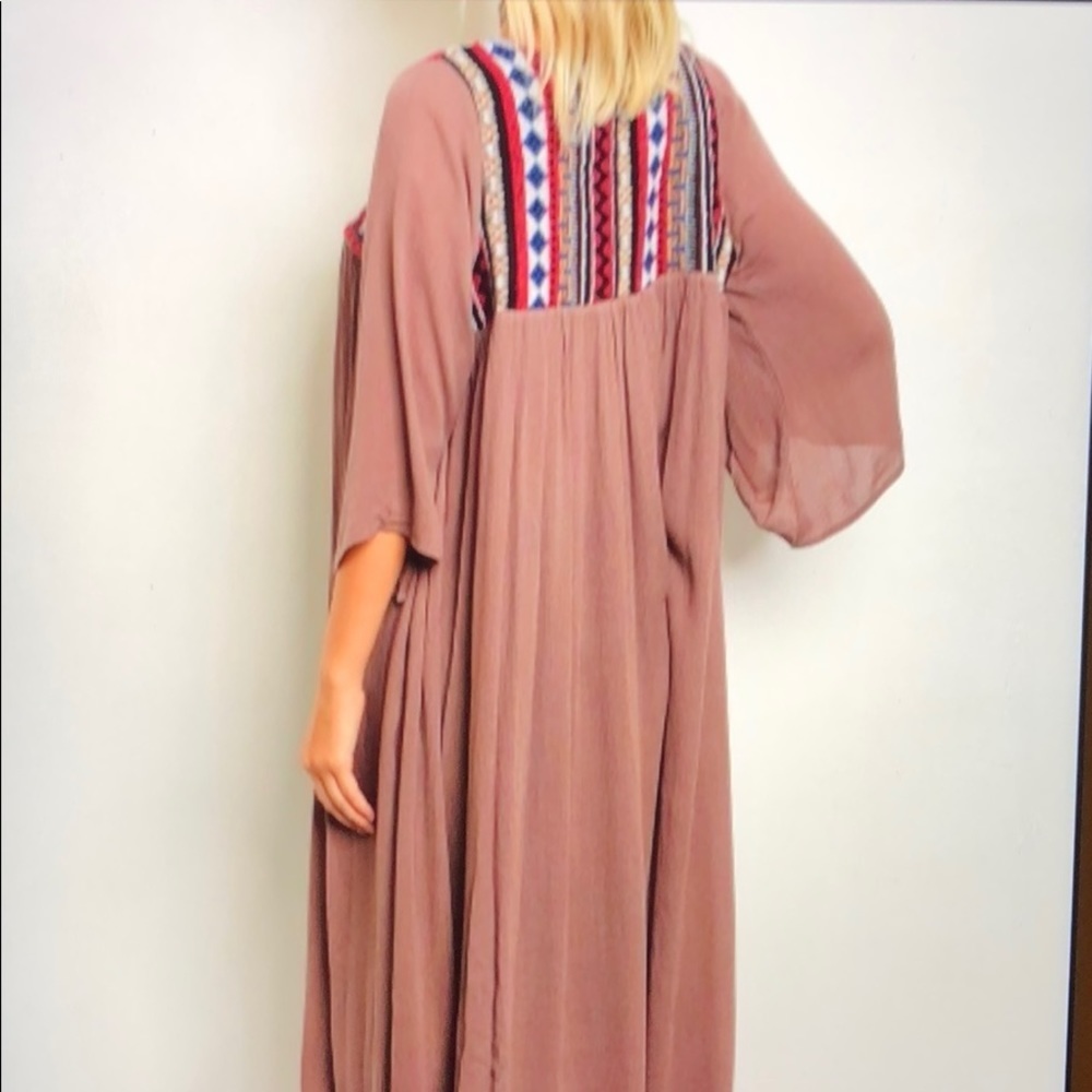TASSELS N LACE Mauve boho Kimono - Picture 3 of 6